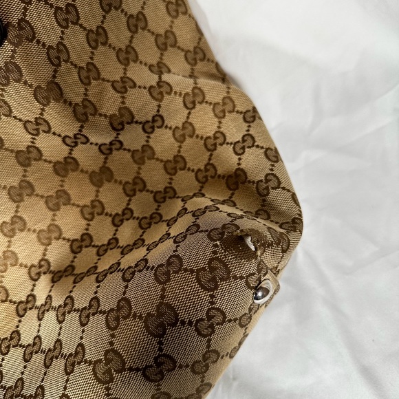 authentic Gucci beige/Brown GG canvas lcon Bit Tote Bag - Picture 9 of 13
